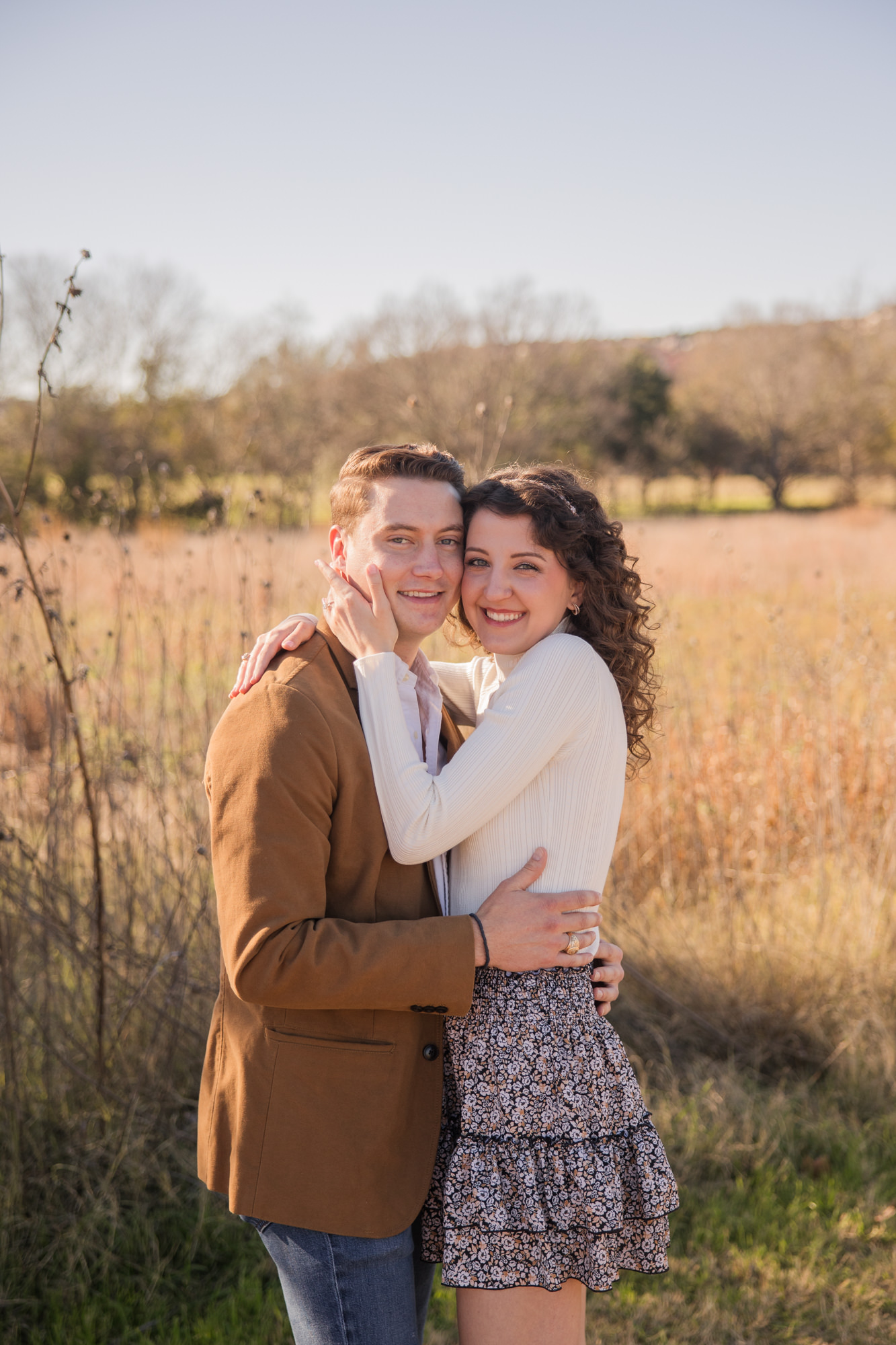 Fall Engagement Photos in West Austin Park + Downtown Rooftop