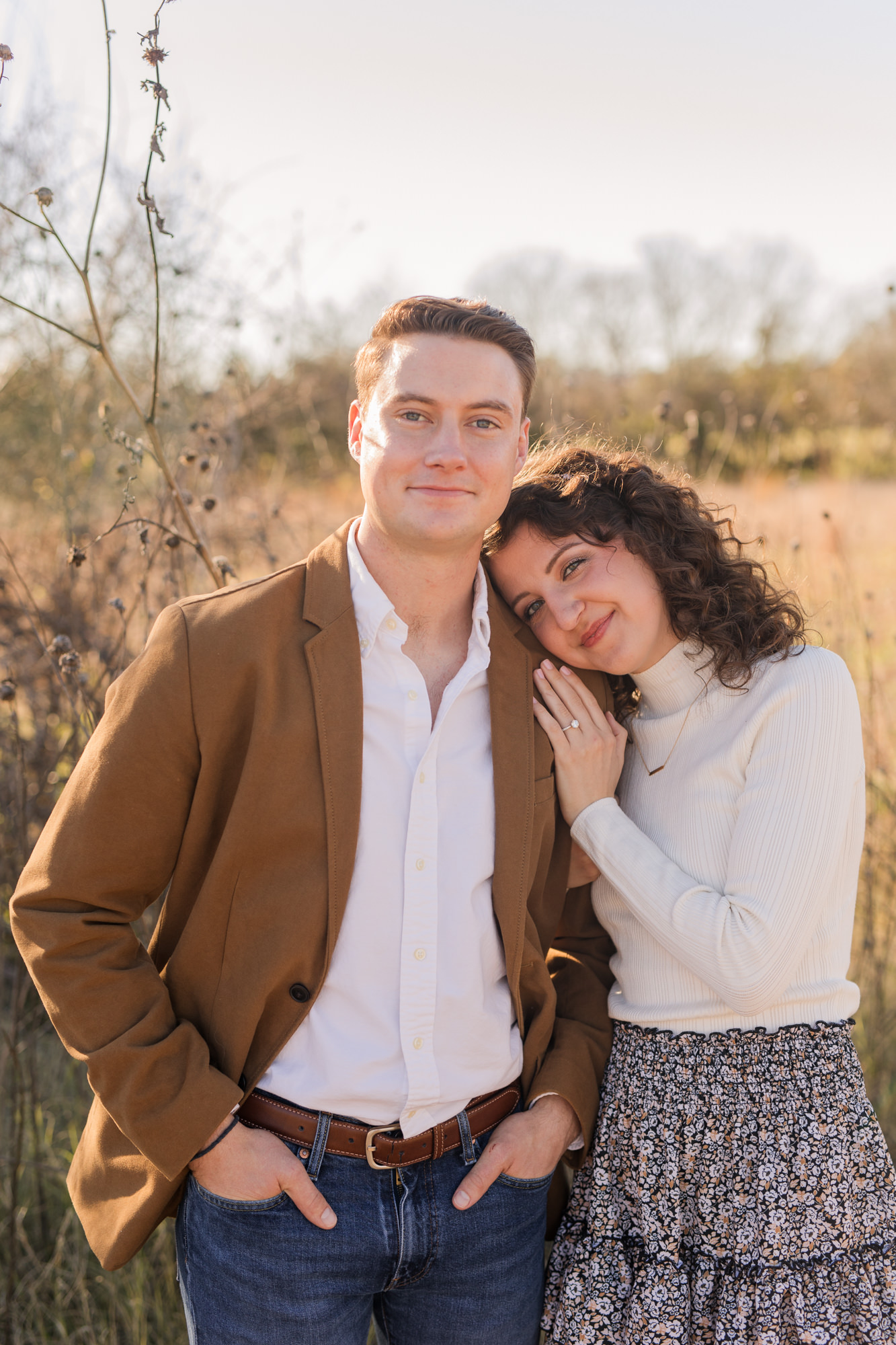 Fall Engagement Photos in West Austin Park + Downtown Rooftop