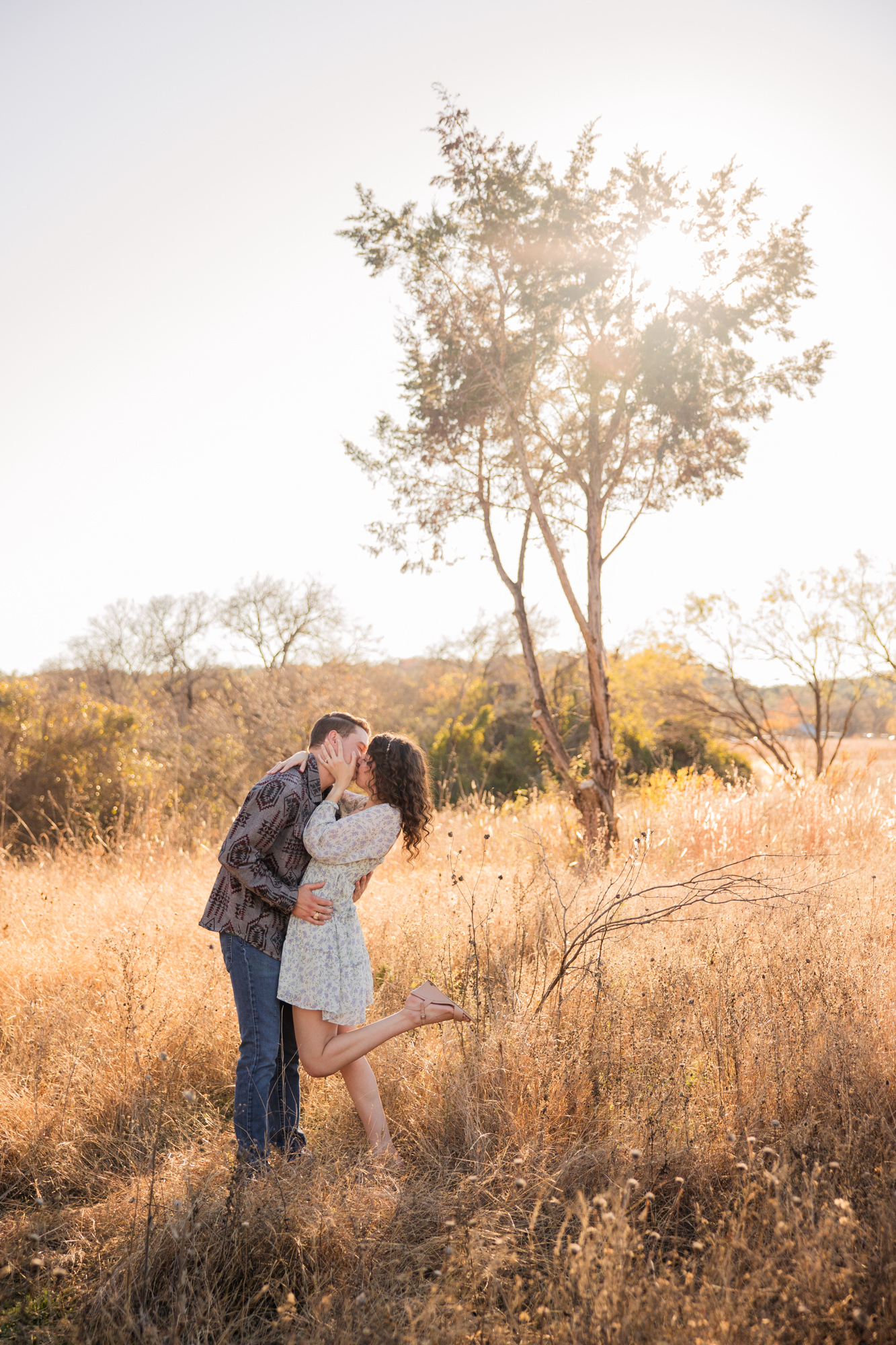 Fall Engagement Photos in West Austin Park + Downtown Rooftop