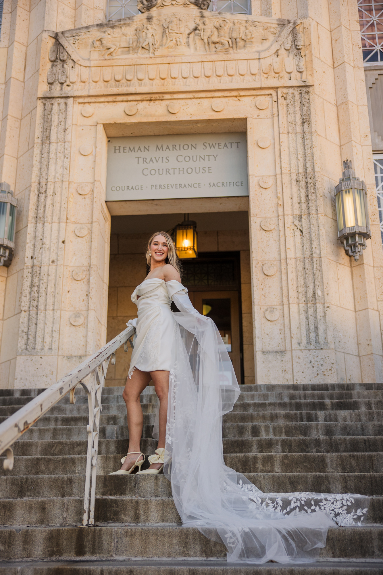 Short wedding dress long cape train