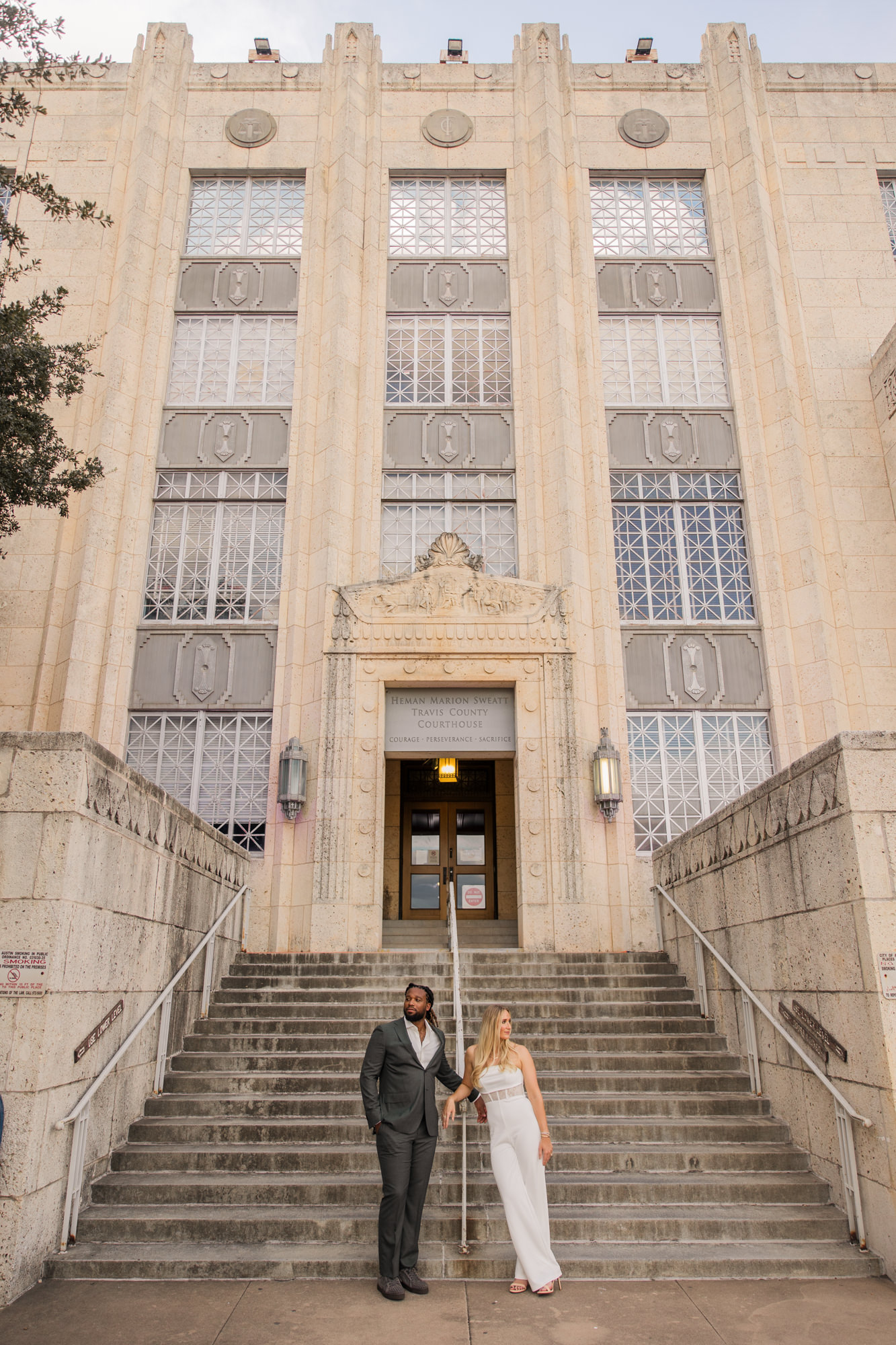 Downtown Austin Courthouse Engagement Photos