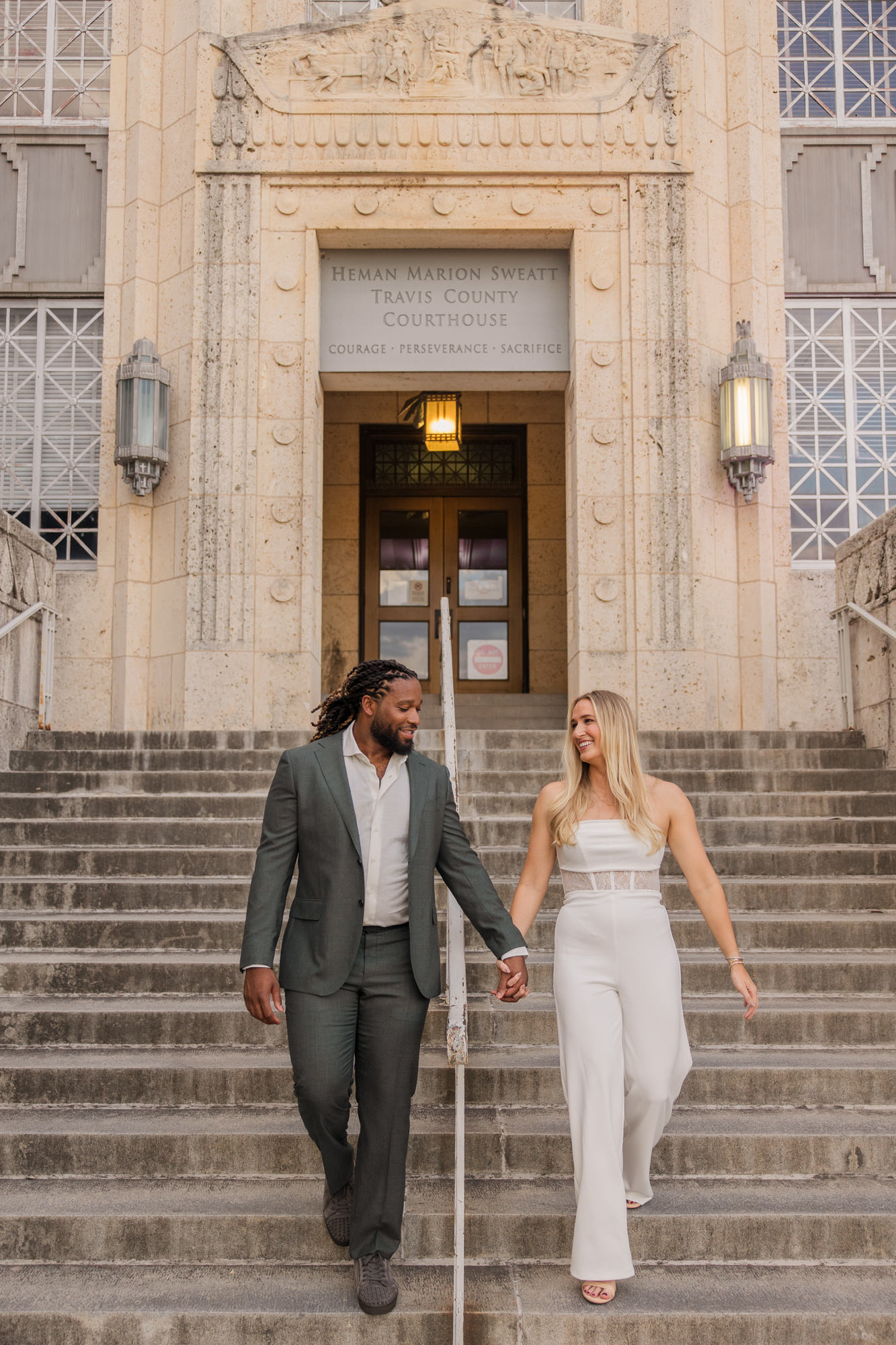 Downtown Austin Courthouse Engagement Photos