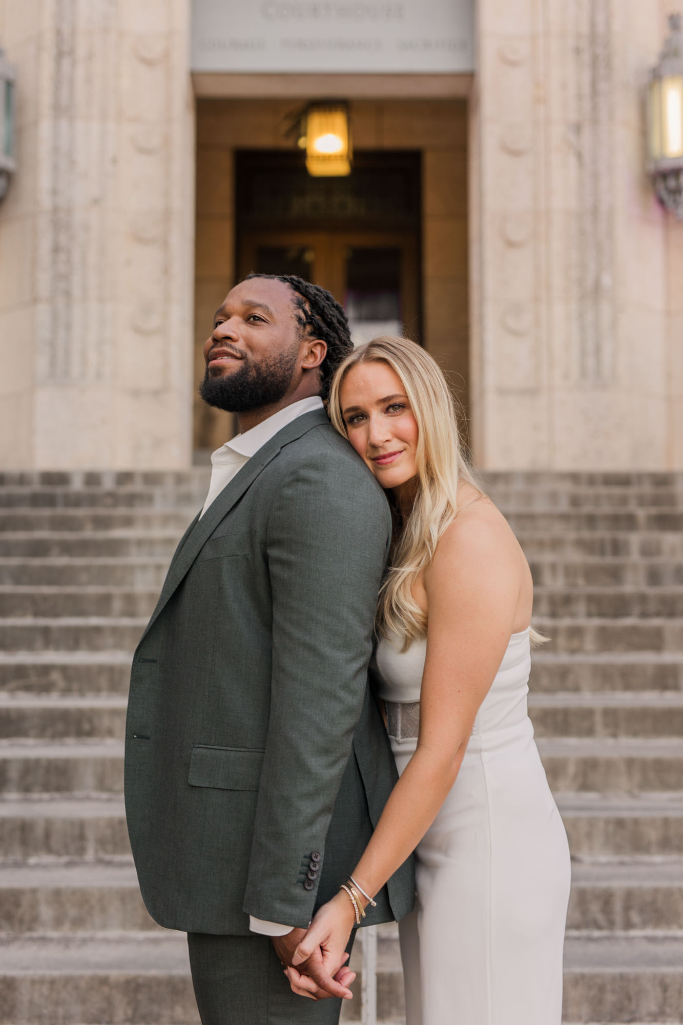 Downtown Austin Courthouse Engagement Photos