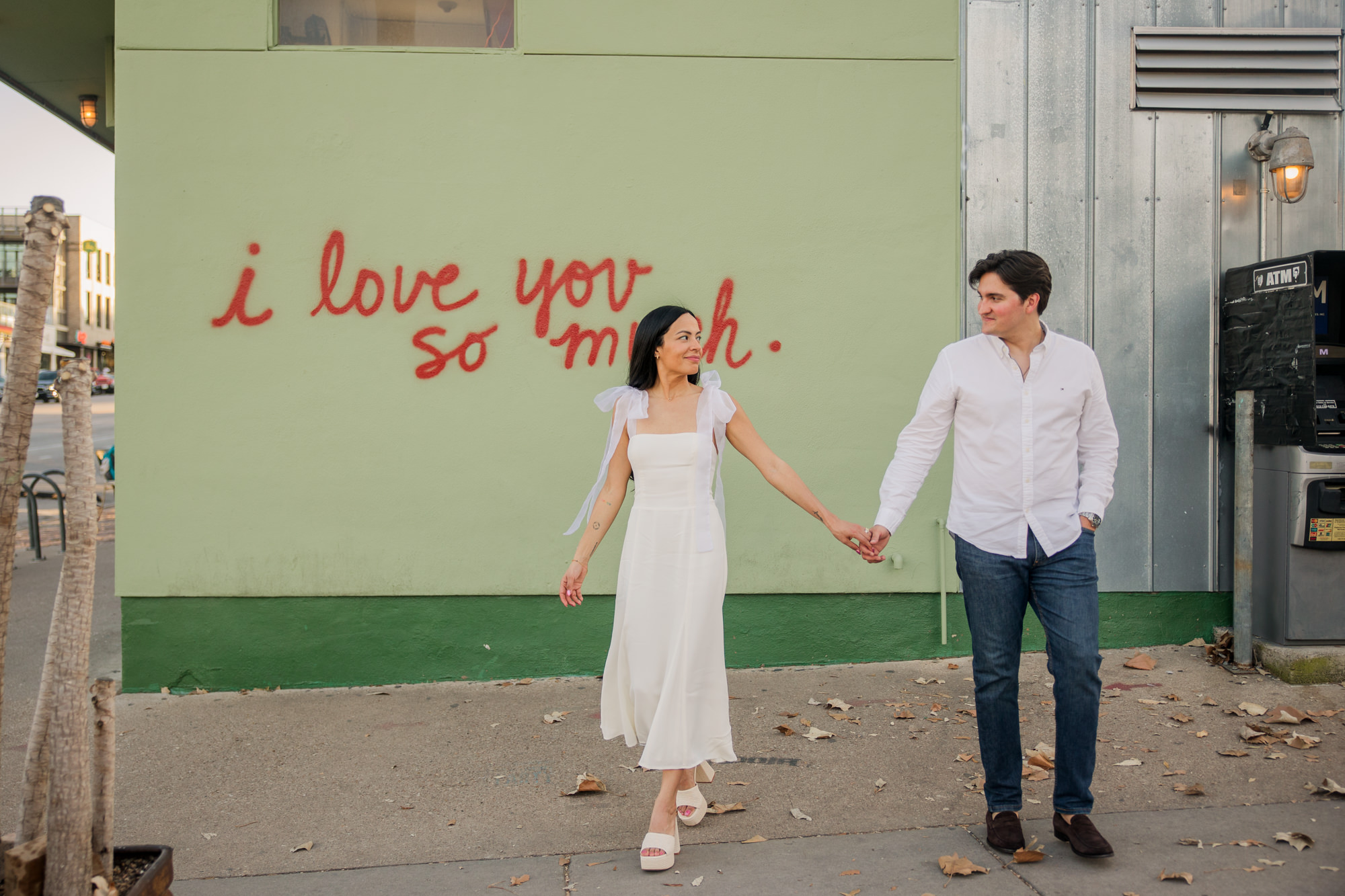 I love you so much wall | Colorful South Congress Engagement Photos