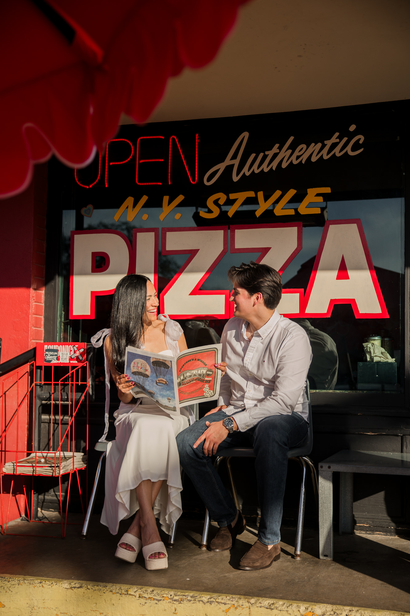 Home Slice Pizza | Colorful South Congress Engagement Photos