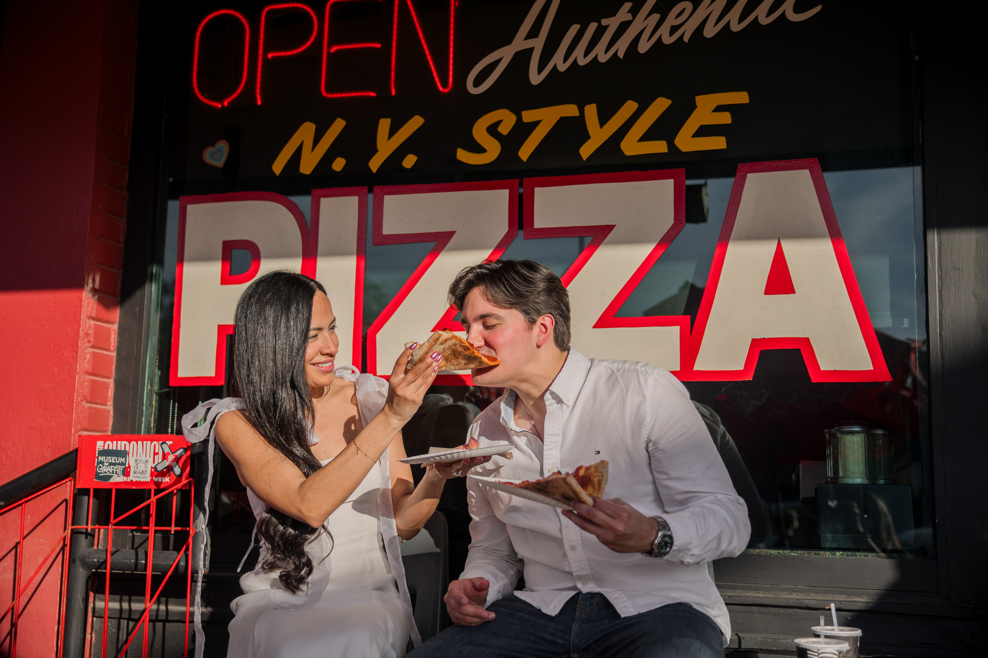 Home Slice Pizza | Colorful South Congress Engagement Photos