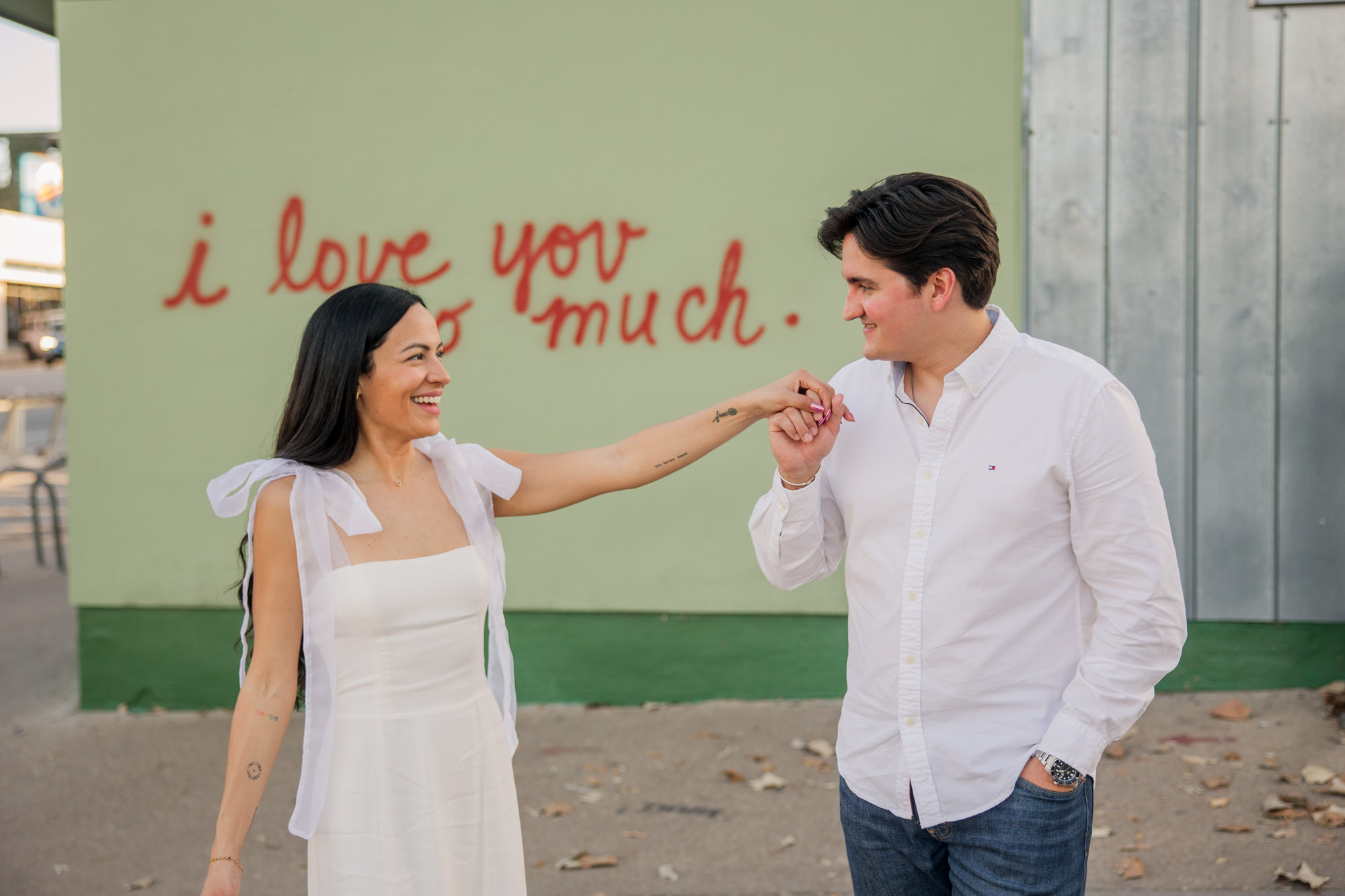 I love you so much wall | Colorful South Congress Engagement Photos