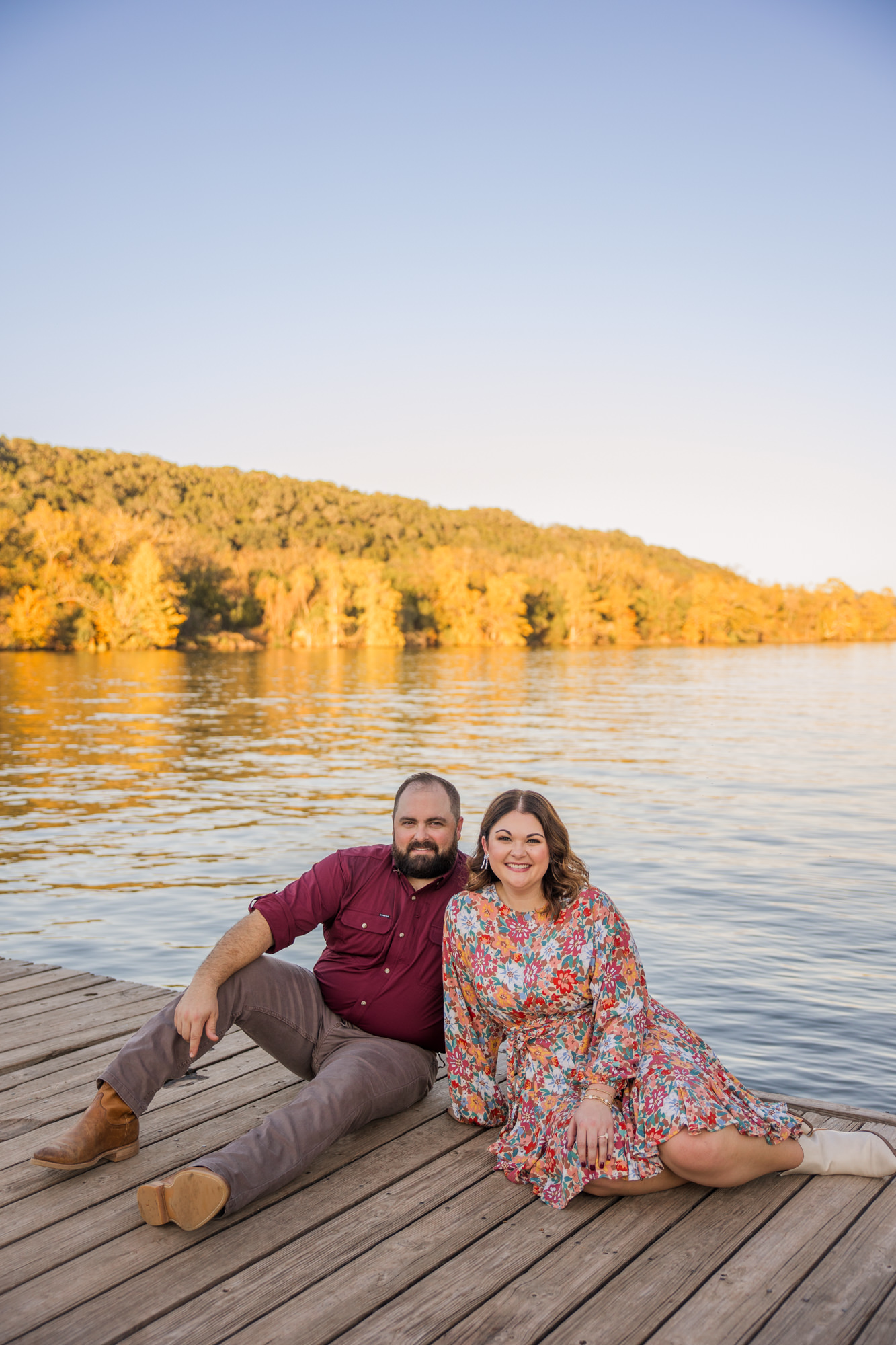 Hill Country Engagement Photos | river dock