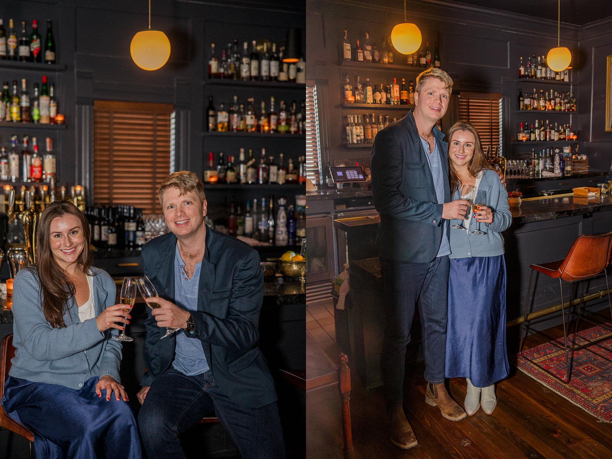 Mattie's Austin restaurant bar engagement photos