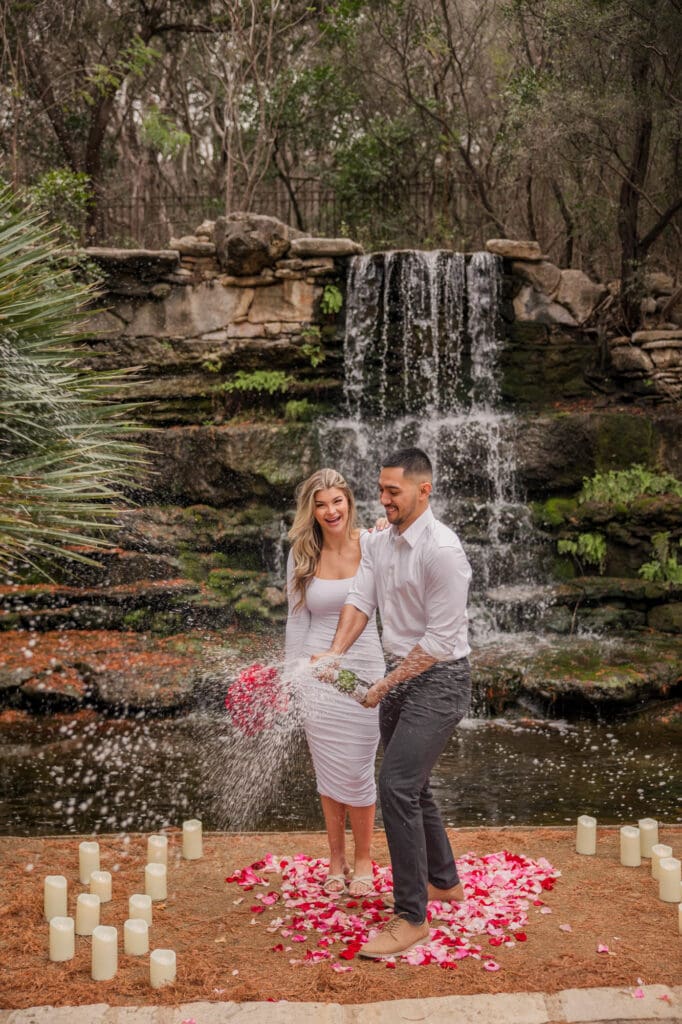 champagne pop photo marriage proposal