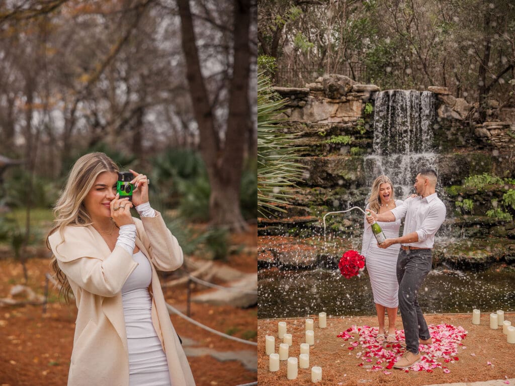 champagne pop photo marriage proposal