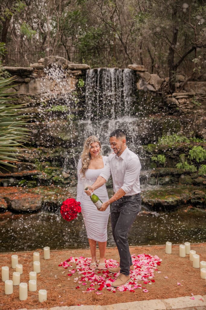 champagne pop marriage proposal