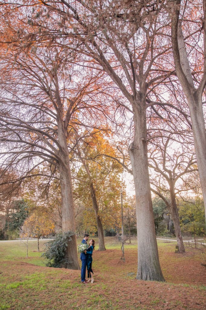 Elopement at Landa Park New Braunfels, Texas | tall trees