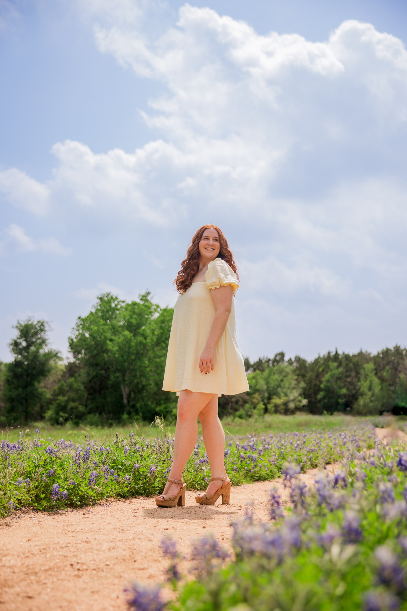 Bluebonnet Spring Senior Photos at Lady Bird Johnson Wildflower Center