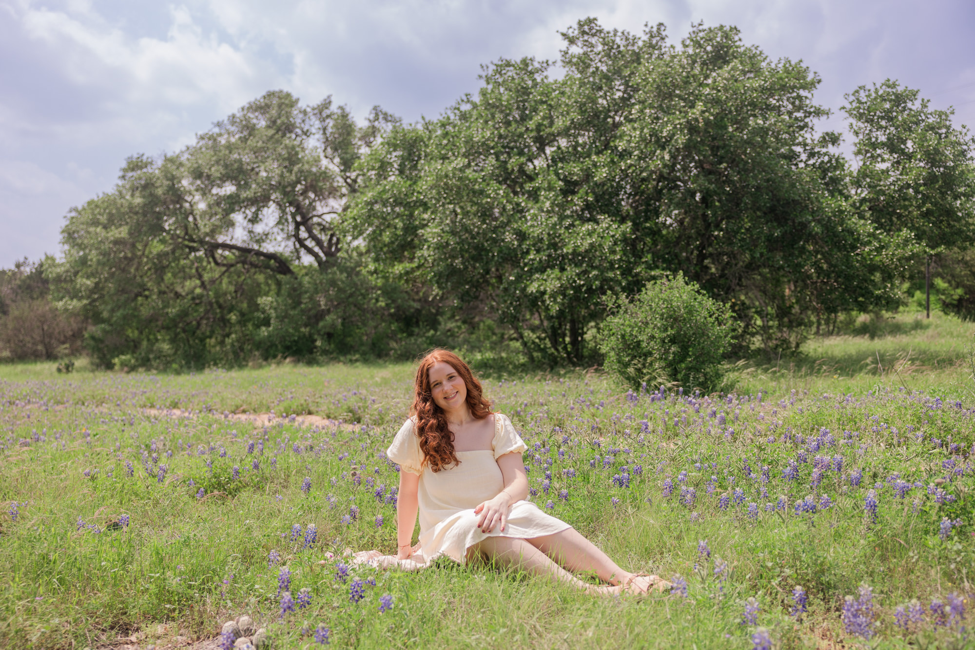 Bluebonnet Spring Senior Photos at Lady Bird Johnson Wildflower Center