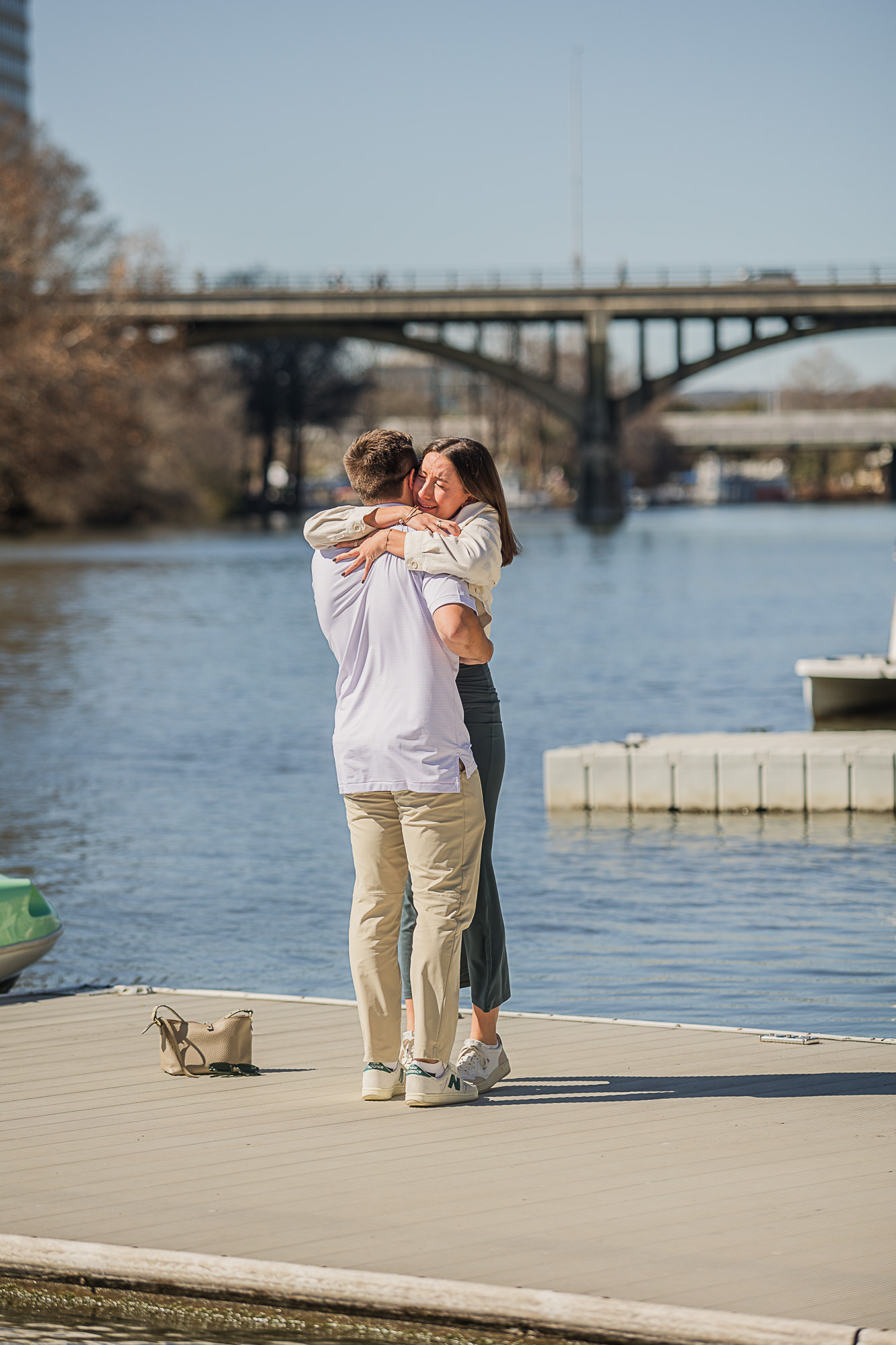 Downtown Austin Retro Boat Marriage Proposal