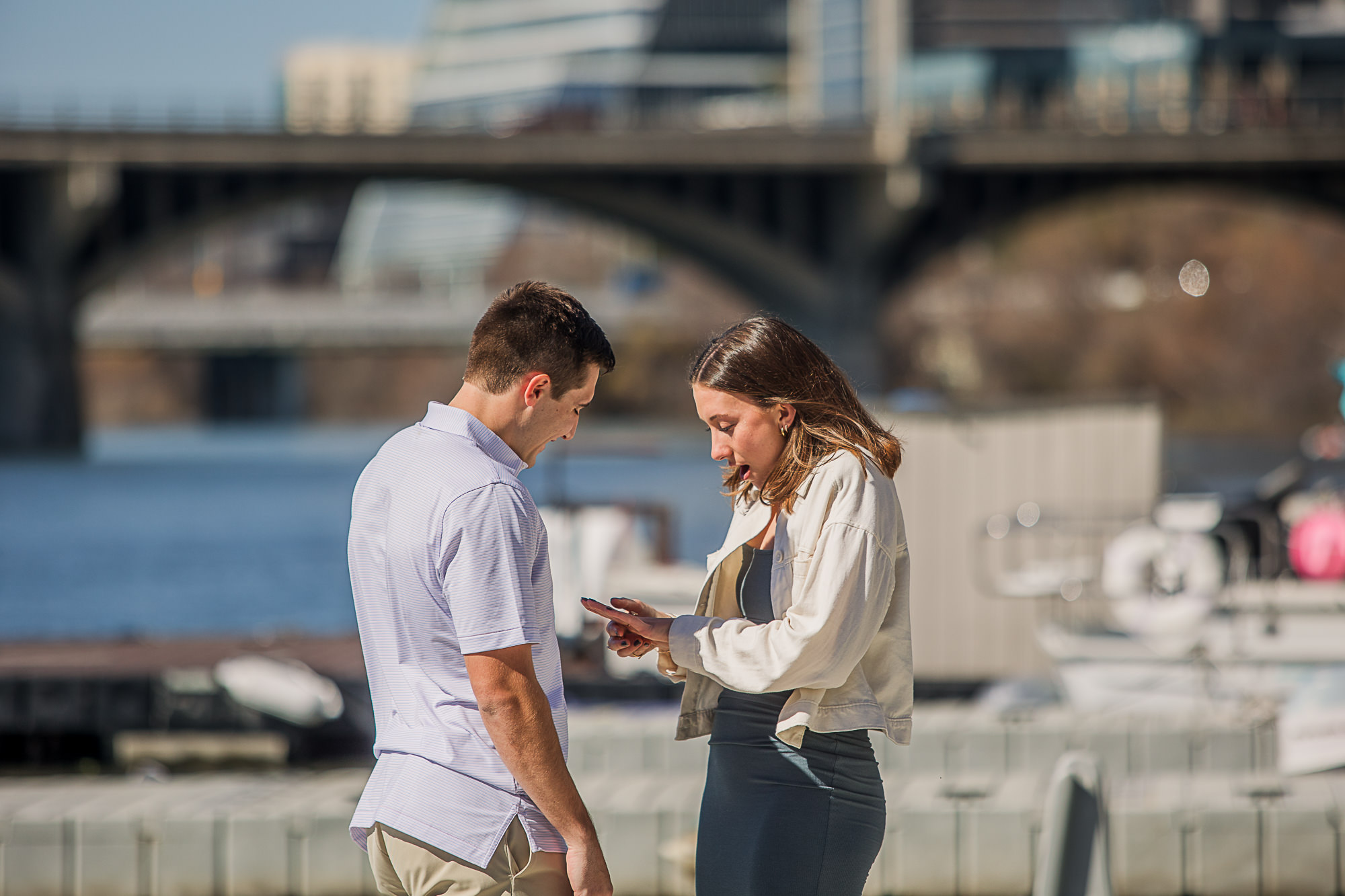 Downtown Austin Retro Boat Marriage Proposal