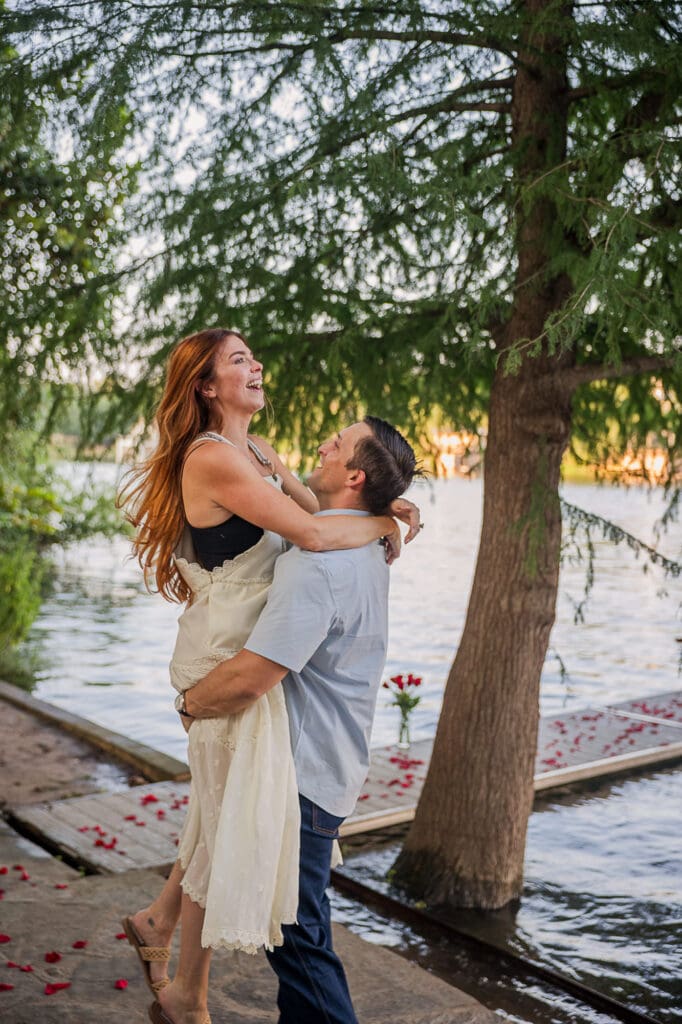Airbnb house dock riverside marriage proposal