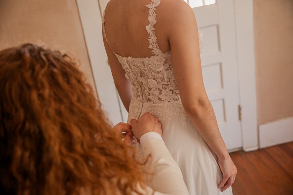 bride & groom get ready together