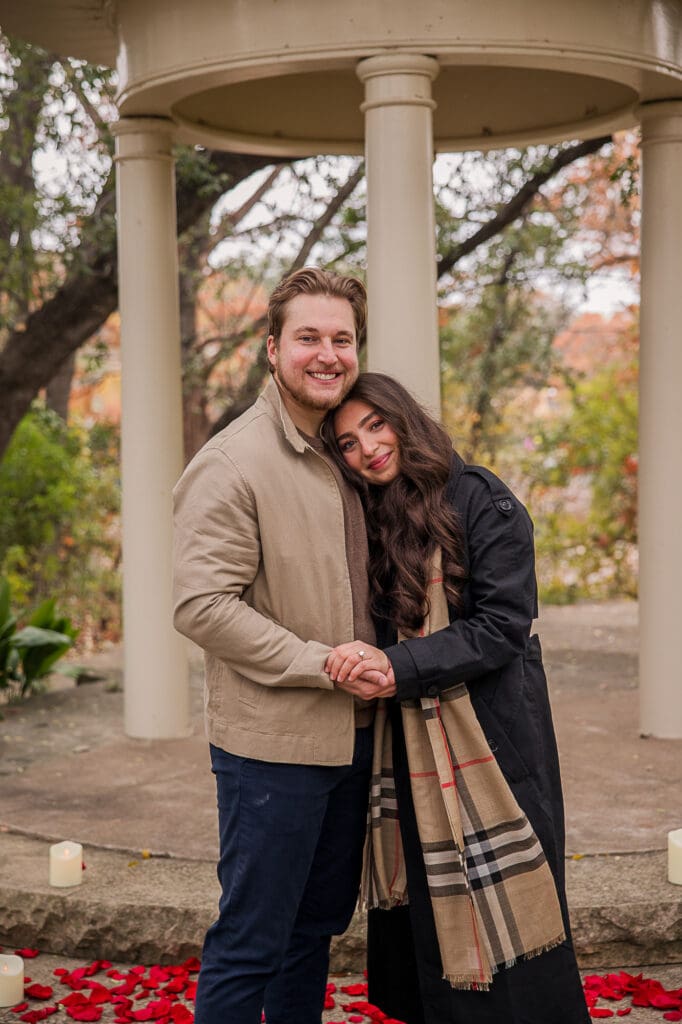 Autumn Proposal at Laguna Gloria's Temple of Love