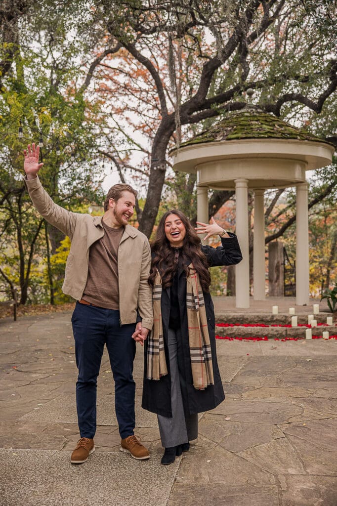 Autumn Proposal at Laguna Gloria's Temple of Love