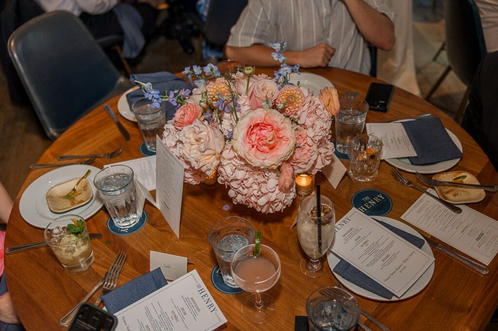 Wedding reception at The Henry restaurant downtown Dallas Texas