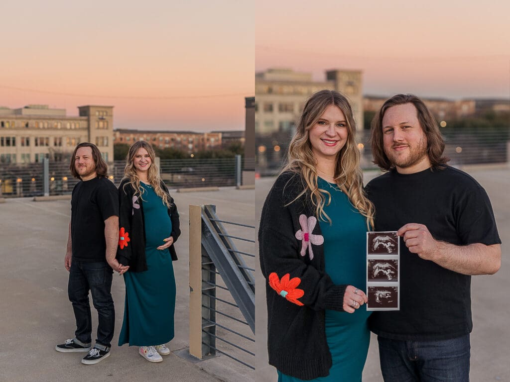 parking garage rooftop frisco texas maternity photos