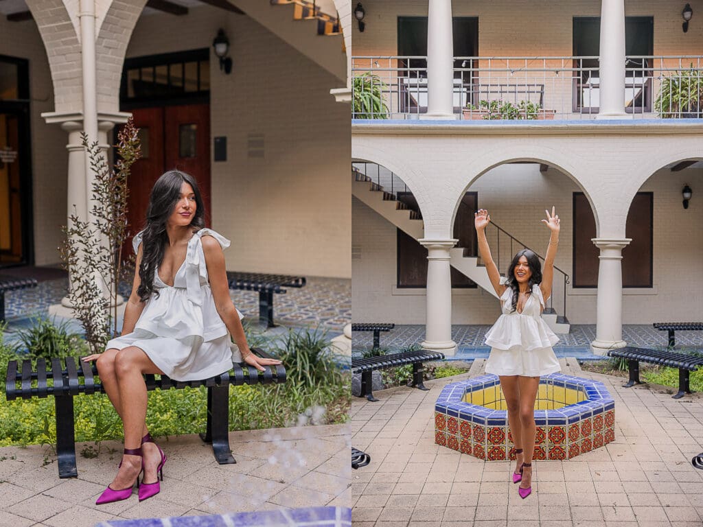 Taylor Murphy Courtyard Texas State grad photos