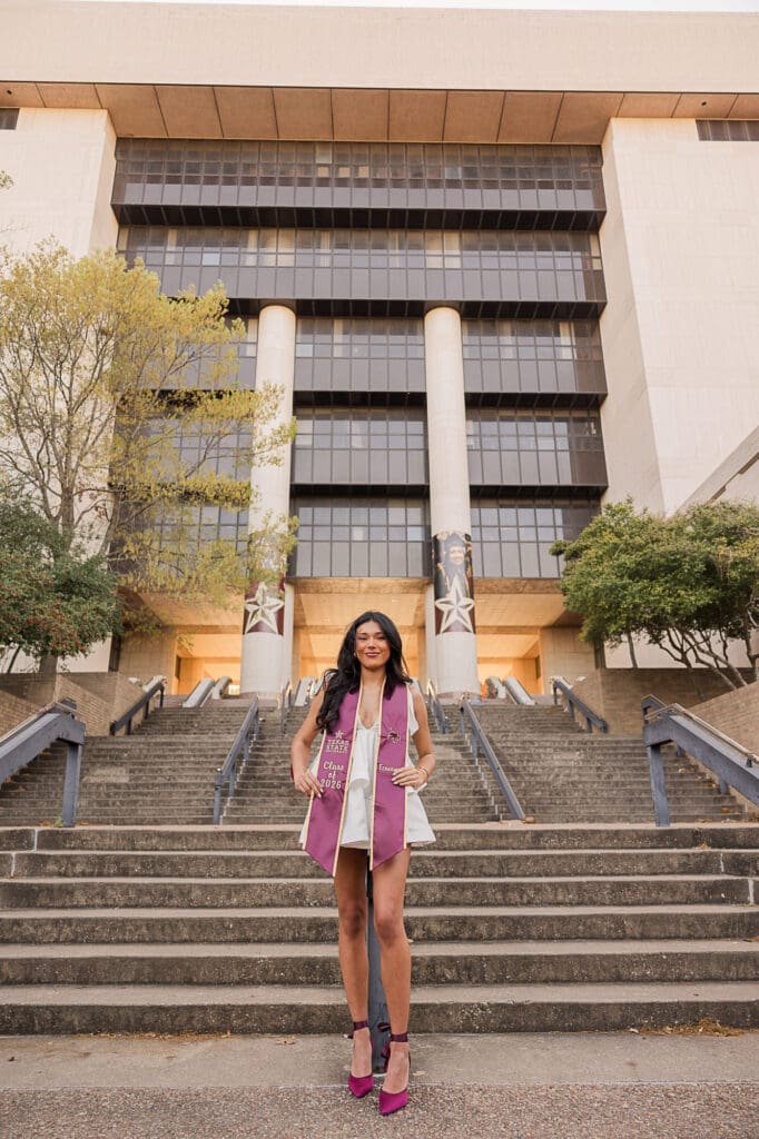 texas state alkek library senior pictures, san marcos photographer