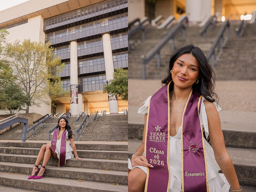 texas state alkek library senior pictures, san marcos photographer