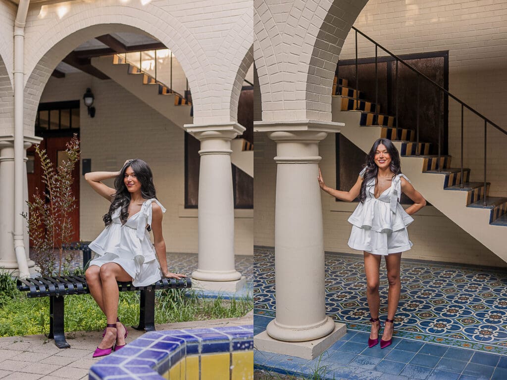 Taylor Murphy Courtyard Texas State grad photos