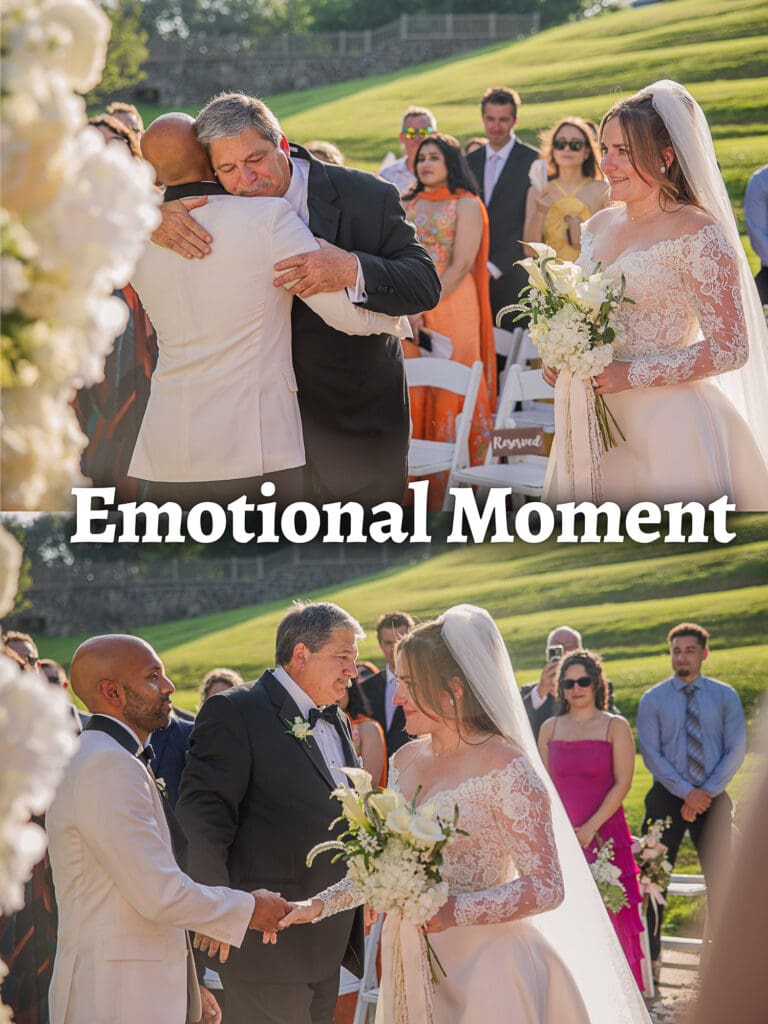 emotional moment during wedding ceremony