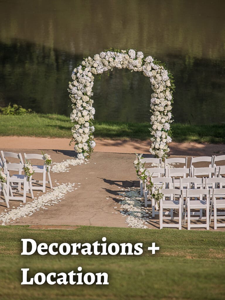 Photos I take during a wedding ceremony: decorations and location