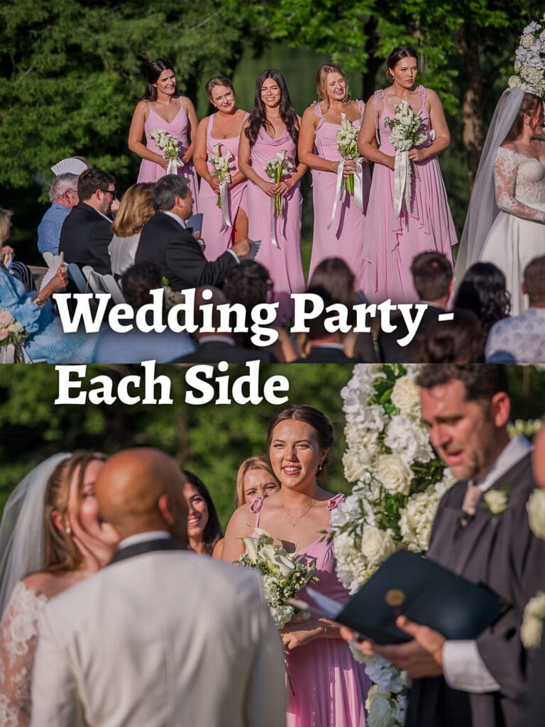 Wedding party close up photos
