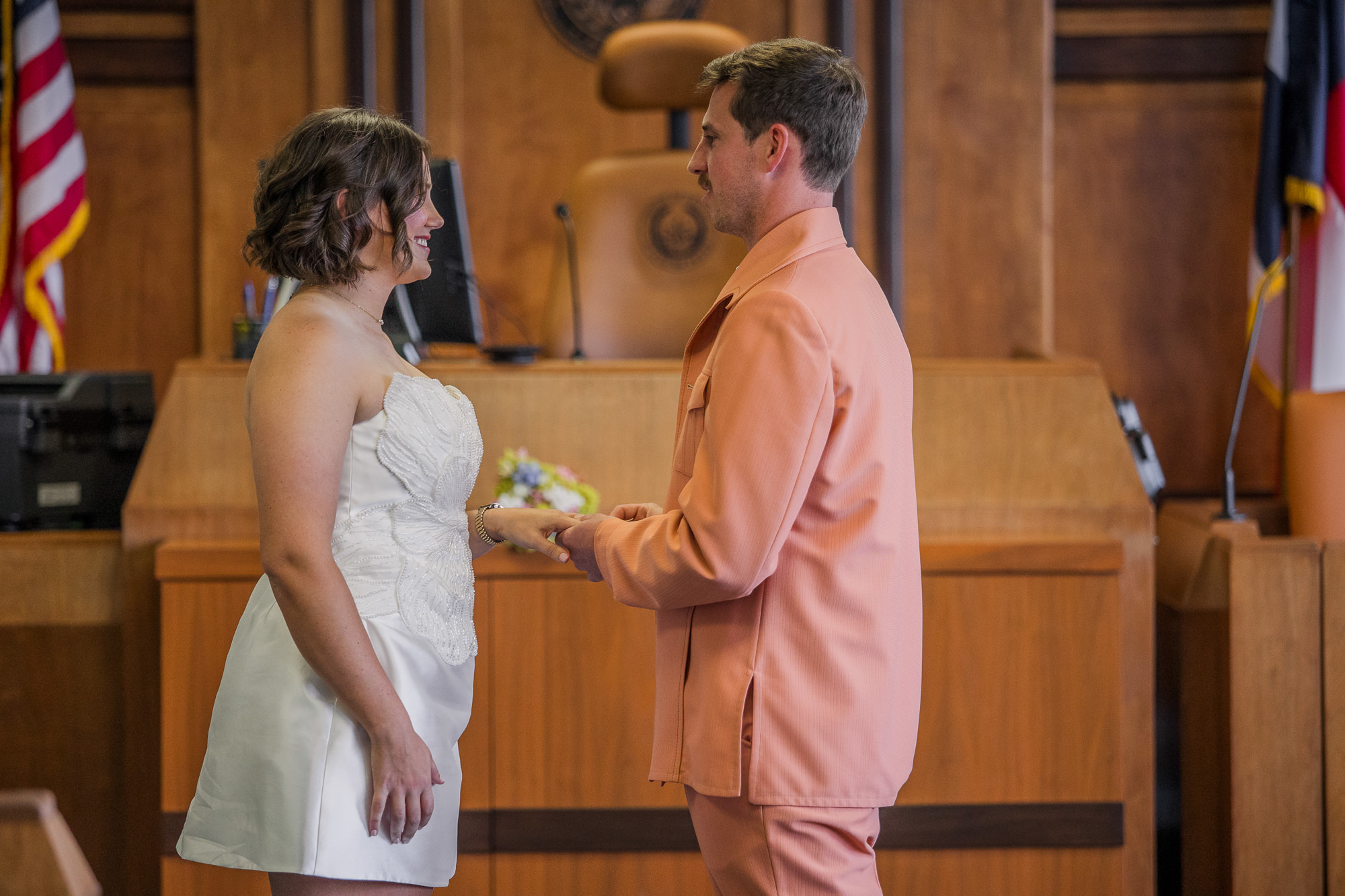 Retro Austin Courthouse Wedding (Precinct 5) + Auditorium Shores | Devan & Chase